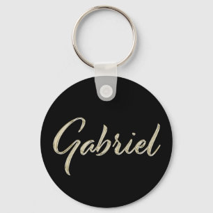 Gabriel Name Whitegold Button schlüssel anhänger Schlüsselanhänger