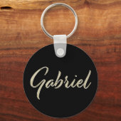 Gabriel Name Whitegold Button schlüssel anhänger Schlüsselanhänger (Vorderseite)