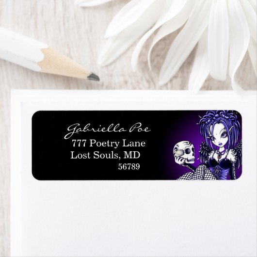 "Gabriella" Gothic Skull Angel Labels (Insitu)
