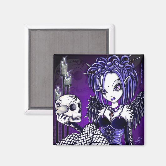 "Gabriella" Gothic Skull Angel Magnet (Vorderseite/Rückseite)