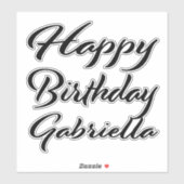 Gabriella Name Vorname black Sticker Geburtstag (Blatt)