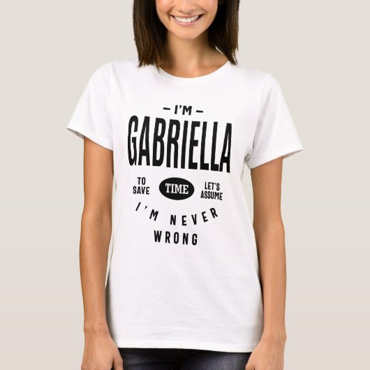 Gabriella Personalisiert Name Geburtstag T-Shirt (Vorderseite)
