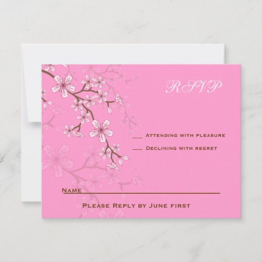 Gabriella Pink Blossoms Bat Mitzvah UAWG RSVP Karte (Vorderseite)