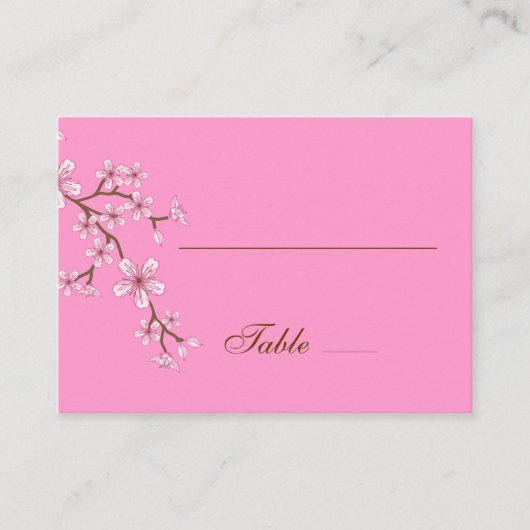 Gabriella Pink Blossoms Platzkarte (Vorderseite)
