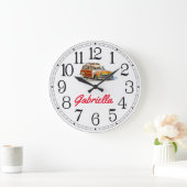 Gabriella's Surfer Girl Woody Large Clock Große Wanduhr (Zuhause)