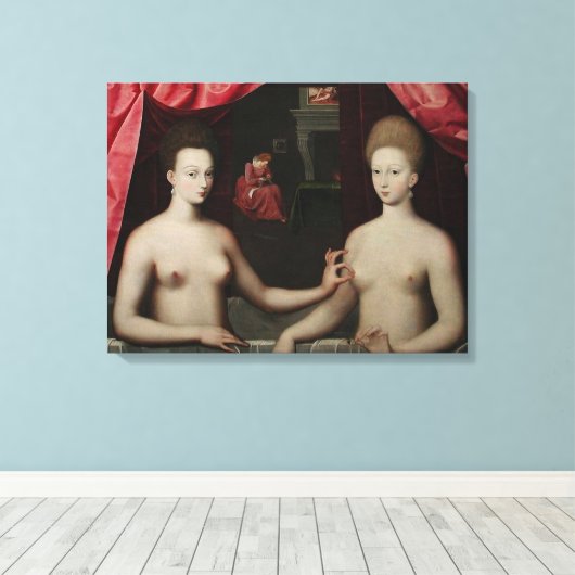 Gabrielle d'Estrées und eine ihrer Schwestern Leinwanddruck (Insitu (Holzboden))