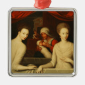 Gabrielle d'Estrees und ihre Schwester Silbernes Ornament (Vorne)