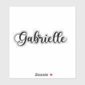 Gabrielle Name - Handgeschriebene Kalligrafie Aufkleber (Blatt)