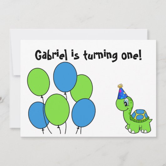 Gabriels 1. Geburtstag Einladung (Vorderseite)