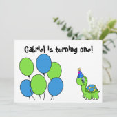 Gabriels 1. Geburtstag Einladung (Stehend Vorderseite)