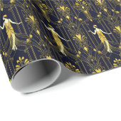 Gabsy gold and black decorative pattern geschenkpapier (Rolleneckpunkt)