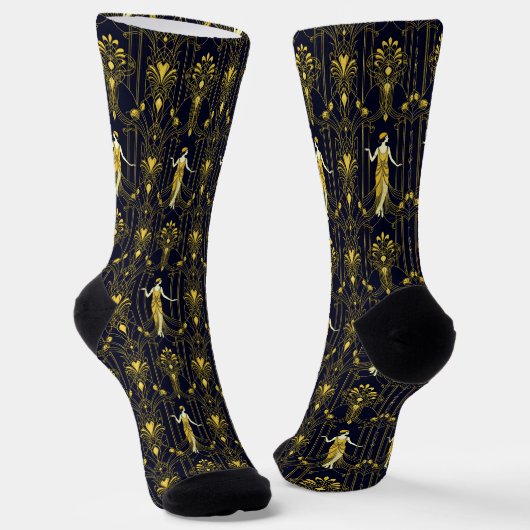 Gabsy gold and black decorative pattern socken (Gewinkelt)