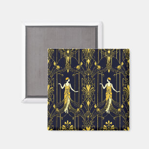 Gabsy Gold- und Schwarz-Dekorationsmuster Magnet