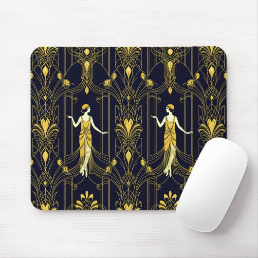 Gabsy Gold- und Schwarz-Dekorationsmuster Mousepad (Mit Mouse)