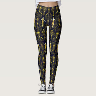 Gabsy Gold- und Schwarz-Dekormuster Leggings