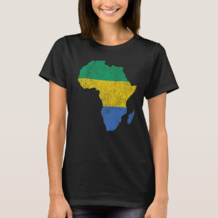 Gabun Flag Africa Kontinentales Silhouette Geschen T-Shirt