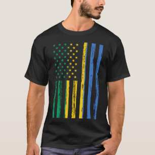 Gabun Flag America US Es liegt in meiner DNA für G T-Shirt