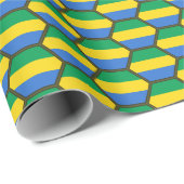 Gabun Flag Honeycomb Wrapping Paper Geschenkpapier (Rolleneckpunkt)