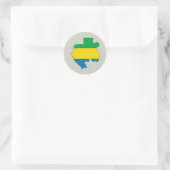 Gabun Flag Karte Vollgröße Runder Aufkleber (Tasche)