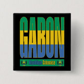 Gabun Flag Text Design Button (Vorderseite)