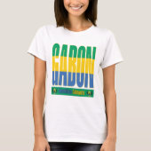 Gabun Flag Text Design T-Shirt (Vorderseite)
