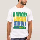 Gabun Flag Text Design T-Shirt (Vorderseite)