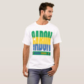 Gabun Flag Text Design T-Shirt (Vorne ganz)