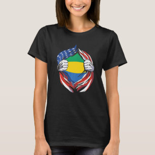 Gabun-Flagge Amerikanisch Stolz auf mein gabunesis T-Shirt