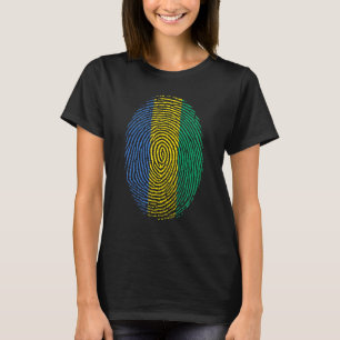 Gabun Flagge DNA Fingerabdruck Männer Frauen Kinde T-Shirt