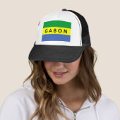 Gabun-Flaggenland-Textname Truckerkappe (Beispiel)