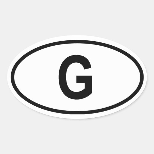 Gabun "G" Ovaler Aufkleber (Vorderseite)
