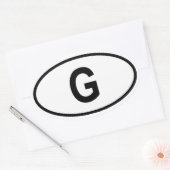Gabun "G" Ovaler Aufkleber (Umschlag)