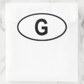 Gabun "G" Ovaler Aufkleber (Tasche)