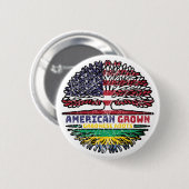 Gabun Gabonese American USA Tree Roots Flag Button (Vorne & Hinten)