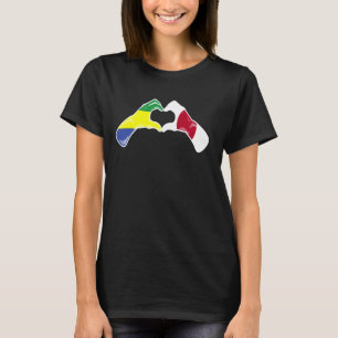 Gabun Japan Flag - Gabunisches japanisches Herz T-Shirt