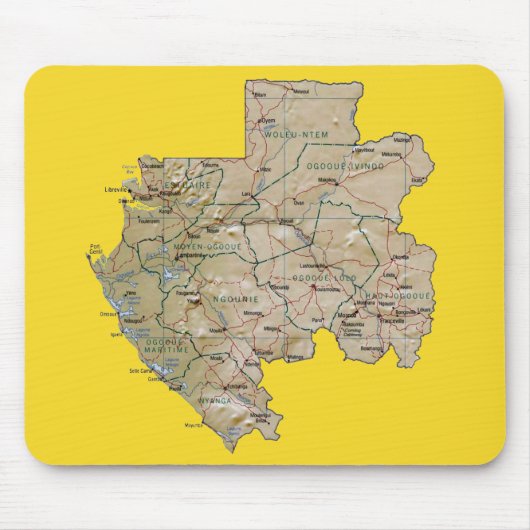 Gabun-Karte Mousepad (Vorne)