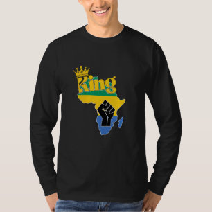 Gabun King mit gabunischer Flagge in Afrika Karte T-Shirt