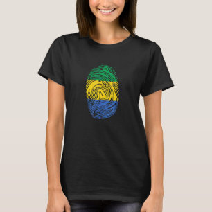 Gabun Landesflagge Fingerabdruck DNA T-Shirt
