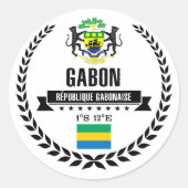 Gabun Runder Aufkleber (Vorderseite)
