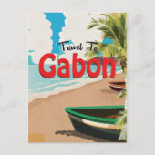 Gabun Vintage Reiseplakat Postkarte (Vorderseite)