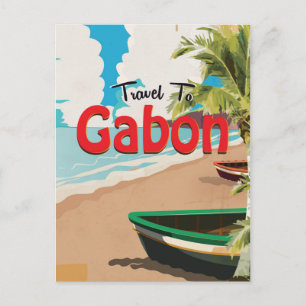 Gabun Vintage-Reiseposter Postkarte