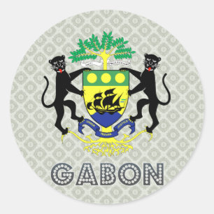 Gabun-Wappen Runder Aufkleber