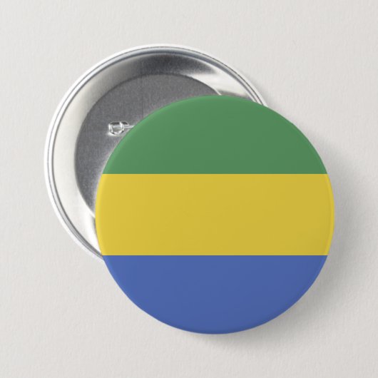 Gabunische Flagge Button (Vorne & Hinten)