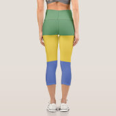 Gabunische Flagge Capri Leggings (Rückseite)
