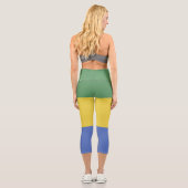 Gabunische Flagge Capri Leggings (Rückseite)