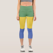 Gabunische Flagge Capri Leggings (Vorderseite)
