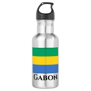 Gabunische Flagge Edelstahlflasche