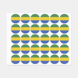 Gabunische Flagge Etiketten