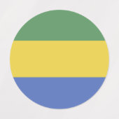 Gabunische Flagge Etiketten (Design 1)