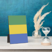 Gabunische Flagge Fotoplatte (Seite)